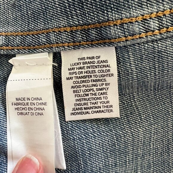 Lucky Brand Patchwork Denim Jacket Tomboy Trucker Boho 70s Vintage Reworked - Picture 9 of 14